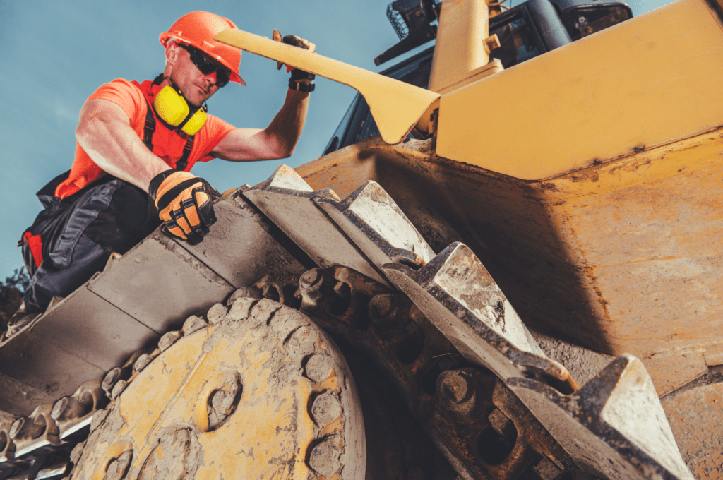 man on bulldozer